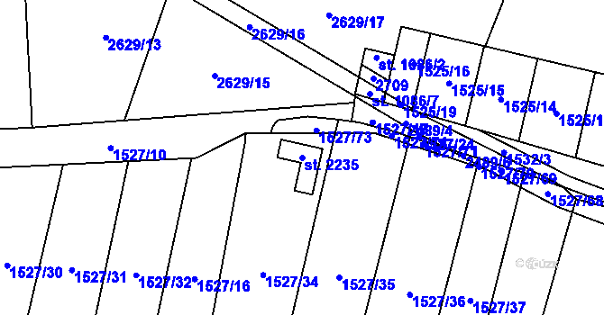 Parcela st. 2235 v KÚ Polná, Katastrální mapa