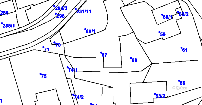 Parcela st. 67 v KÚ Polnička, Katastrální mapa