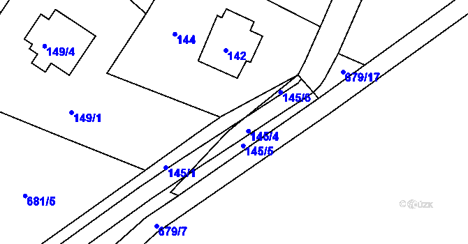 Parcela st. 145/2 v KÚ Polnička, Katastrální mapa