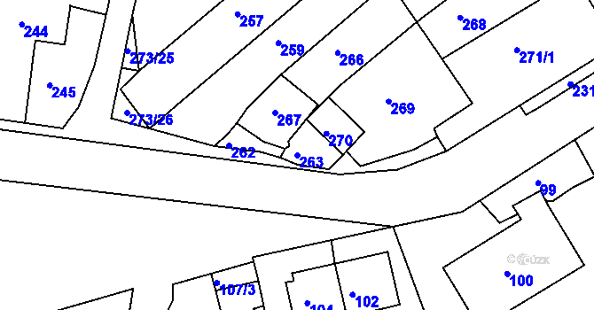 Parcela st. 263 v KÚ Polnička, Katastrální mapa