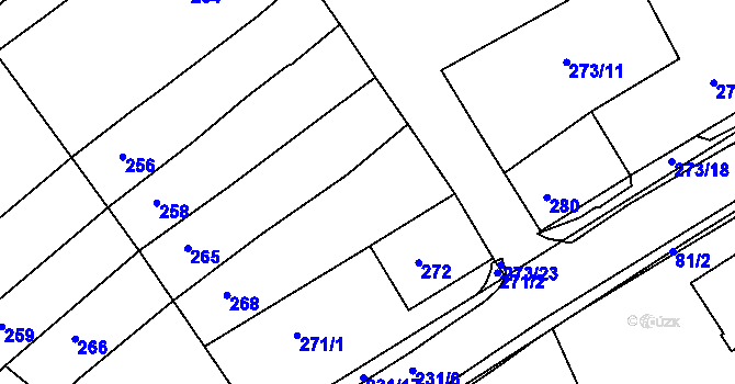 Parcela st. 273/5 v KÚ Polnička, Katastrální mapa