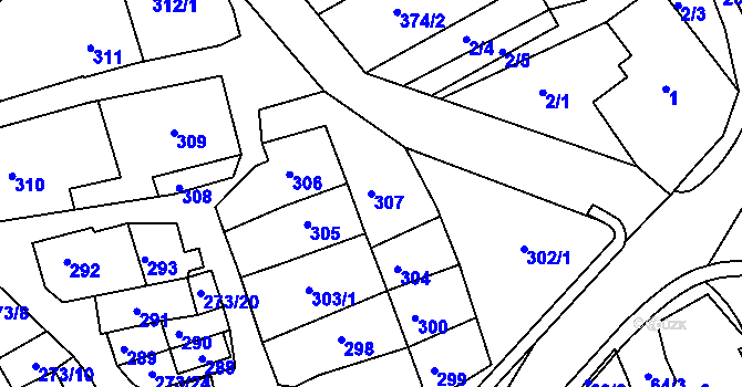 Parcela st. 307 v KÚ Polnička, Katastrální mapa