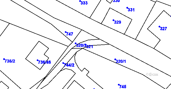 Parcela st. 321 v KÚ Polnička, Katastrální mapa