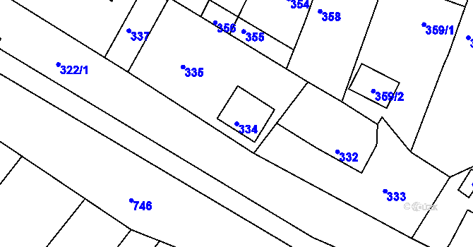 Parcela st. 334 v KÚ Polnička, Katastrální mapa
