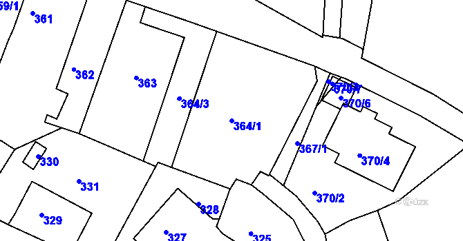 Parcela st. 364/1 v KÚ Polnička, Katastrální mapa