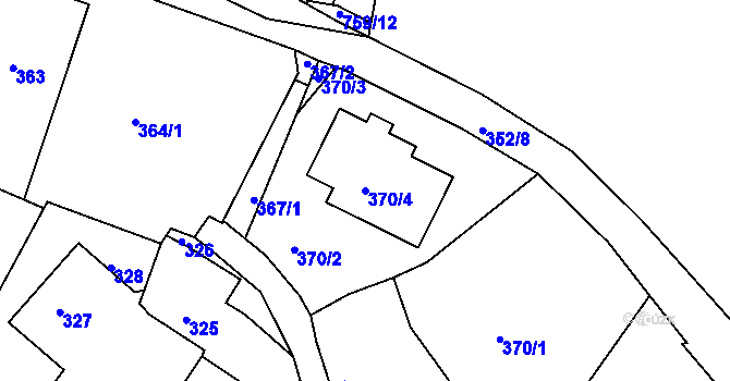 Parcela st. 370/4 v KÚ Polnička, Katastrální mapa