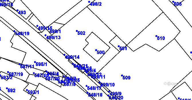 Parcela st. 500 v KÚ Polnička, Katastrální mapa
