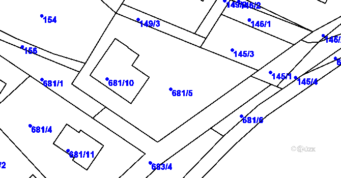 Parcela st. 681/5 v KÚ Polnička, Katastrální mapa