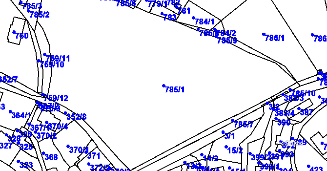 Parcela st. 785/1 v KÚ Polnička, Katastrální mapa