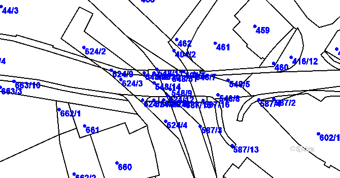 Parcela st. 548/9 v KÚ Polnička, Katastrální mapa