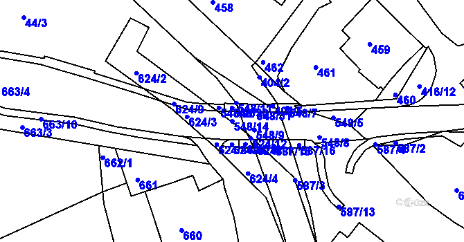 Parcela st. 548/14 v KÚ Polnička, Katastrální mapa