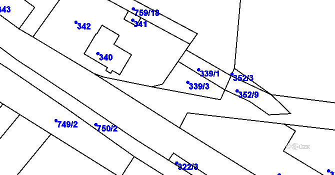 Parcela st. 352/2 v KÚ Polnička, Katastrální mapa