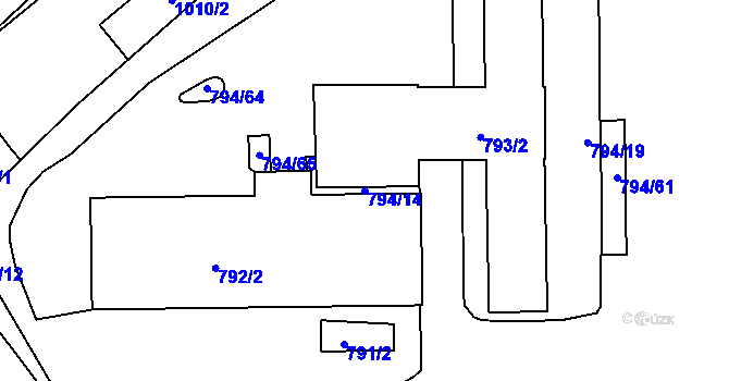 Parcela st. 794/14 v KÚ Polnička, Katastrální mapa