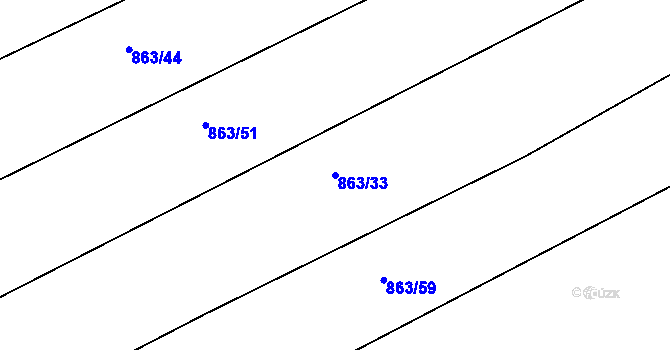 Parcela st. 863/33 v KÚ Polnička, Katastrální mapa