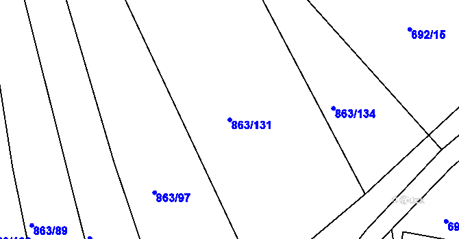 Parcela st. 863/131 v KÚ Polnička, Katastrální mapa