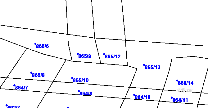 Parcela st. 865/12 v KÚ Polnička, Katastrální mapa