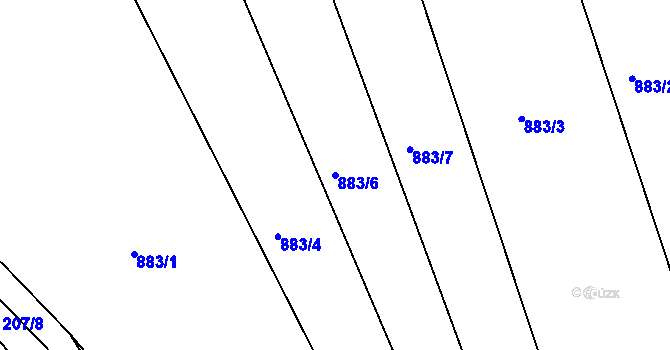 Parcela st. 883/6 v KÚ Polnička, Katastrální mapa