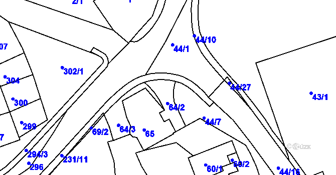 Parcela st. 44/26 v KÚ Polnička, Katastrální mapa