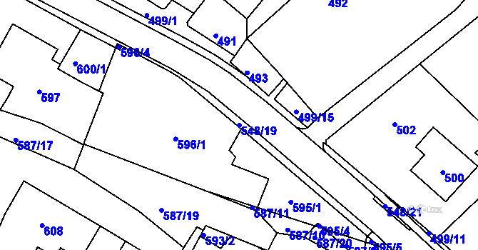 Parcela st. 548/19 v KÚ Polnička, Katastrální mapa