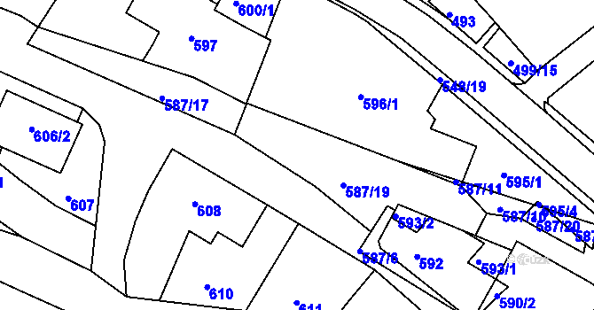 Parcela st. 587/18 v KÚ Polnička, Katastrální mapa