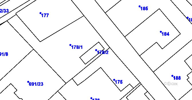 Parcela st. 178/2 v KÚ Polnička, Katastrální mapa