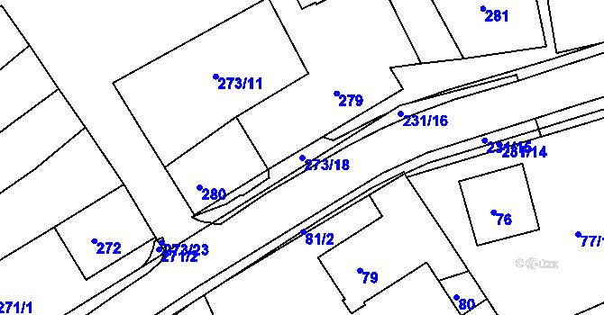 Parcela st. 273/18 v KÚ Polnička, Katastrální mapa