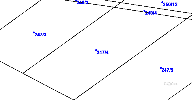 Parcela st. 247/4 v KÚ Račín u Polničky, Katastrální mapa