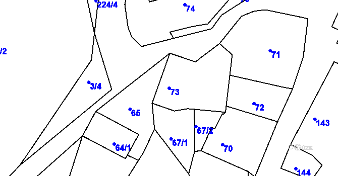 Parcela st. 73 v KÚ Stržanov, Katastrální mapa