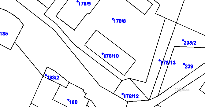 Parcela st. 178/10 v KÚ Stržanov, Katastrální mapa