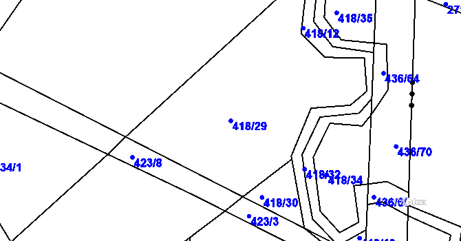 Parcela st. 418/29 v KÚ Stržanov, Katastrální mapa