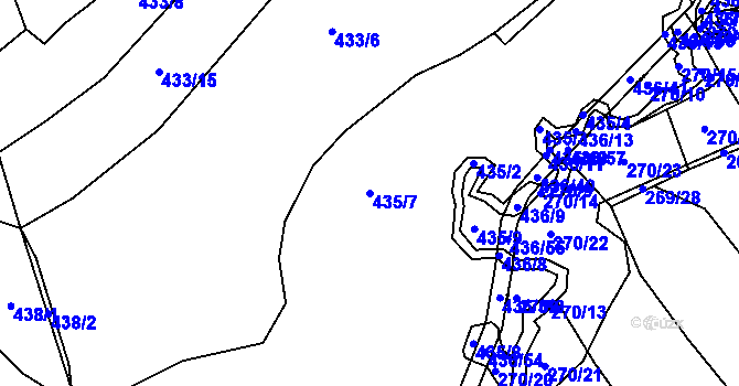 Parcela st. 435/7 v KÚ Stržanov, Katastrální mapa