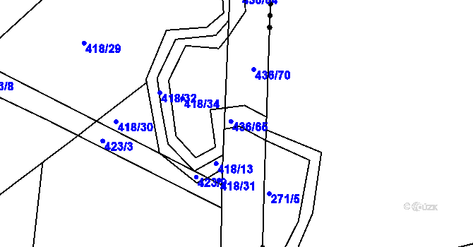 Parcela st. 436/26 v KÚ Stržanov, Katastrální mapa