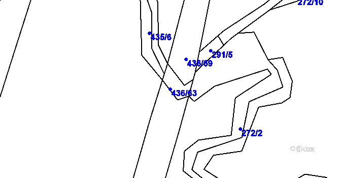 Parcela st. 436/63 v KÚ Stržanov, Katastrální mapa