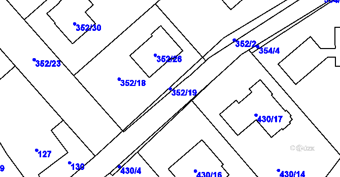 Parcela st. 352/19 v KÚ Stržanov, Katastrální mapa