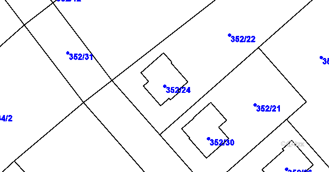 Parcela st. 352/24 v KÚ Stržanov, Katastrální mapa