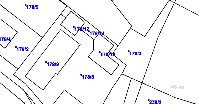 Parcela st. 178/18 v KÚ Stržanov, Katastrální mapa