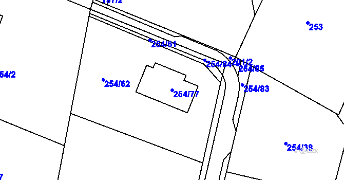 Parcela st. 254/77 v KÚ Stržanov, Katastrální mapa
