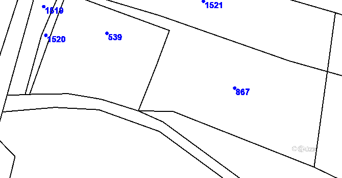 Parcela st. 541/2 v KÚ Polom u Hranic, Katastrální mapa