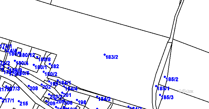 Parcela st. 183/2 v KÚ Polouvsí, Katastrální mapa