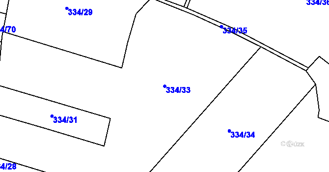 Parcela st. 334/33 v KÚ Polouvsí, Katastrální mapa