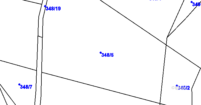 Parcela st. 348/5 v KÚ Polouvsí, Katastrální mapa