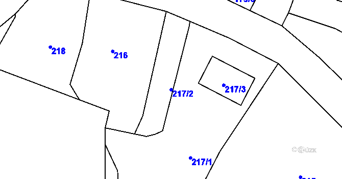 Parcela st. 217/2 v KÚ Polouvsí, Katastrální mapa
