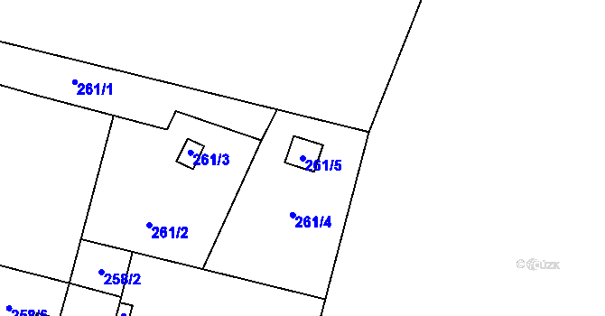 Parcela st. 261/5 v KÚ Polouvsí, Katastrální mapa