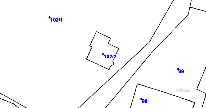 Parcela st. 102/2 v KÚ Polouvsí, Katastrální mapa