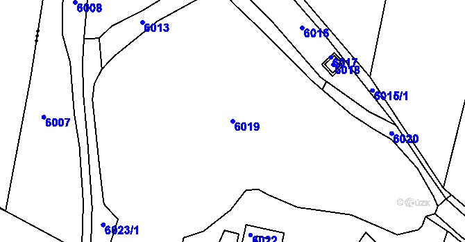Parcela st. 6019 v KÚ Pomezí, Katastrální mapa