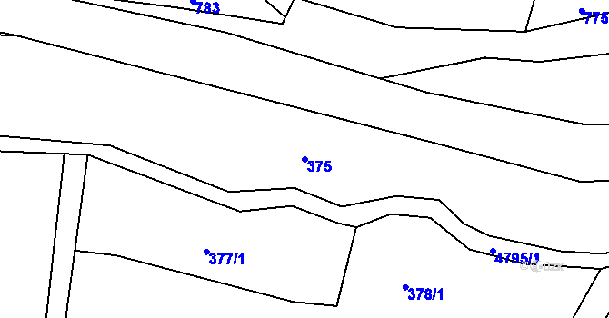Parcela st. 375 v KÚ Pomezí, Katastrální mapa