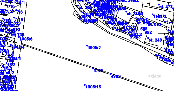 Parcela st. 1005/2 v KÚ Pomezí, Katastrální mapa