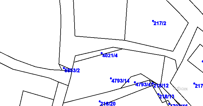 Parcela st. 4021/4 v KÚ Pomezí, Katastrální mapa