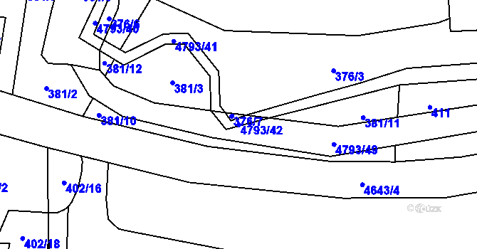 Parcela st. 4793/42 v KÚ Pomezí, Katastrální mapa