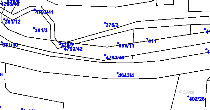 Parcela st. 4793/49 v KÚ Pomezí, Katastrální mapa